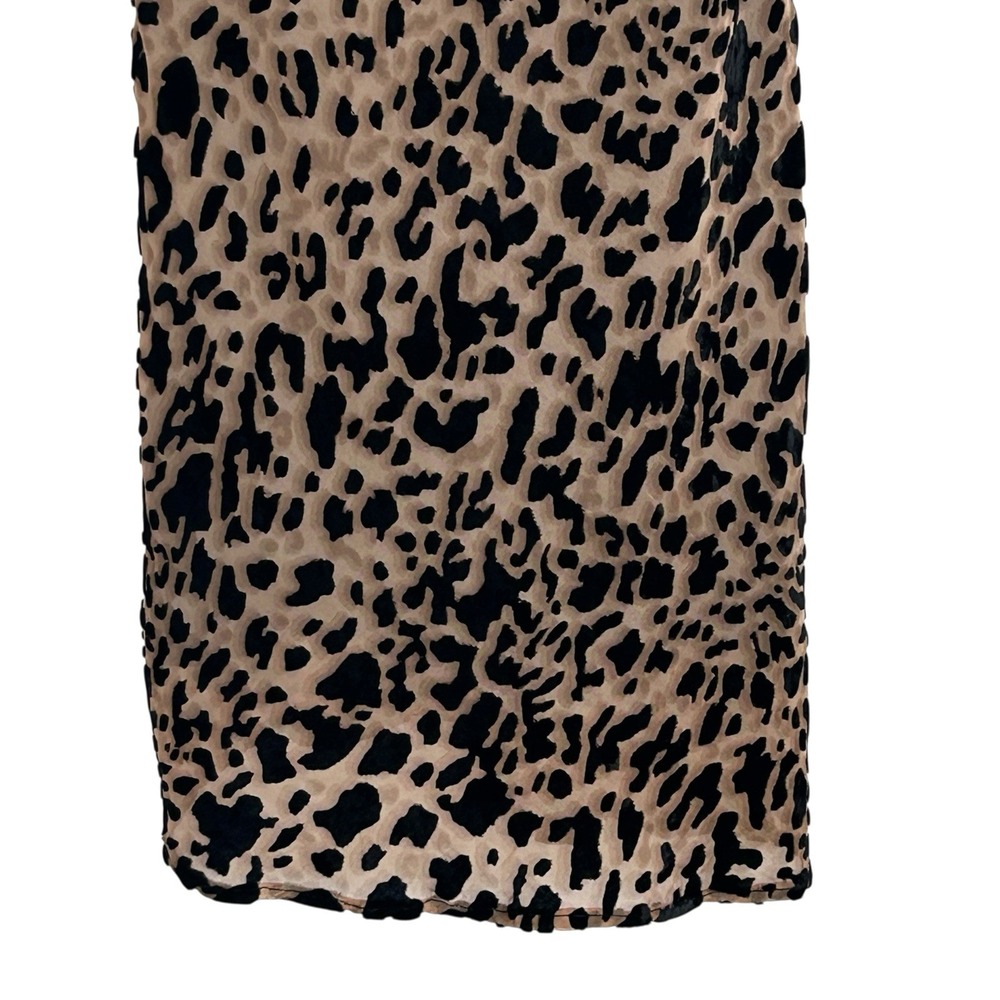 Y2k Velvet Burnout Leopard Slip Dress S Fairy Mini HOCO Homecoming Going Out - Picture 5 of 7